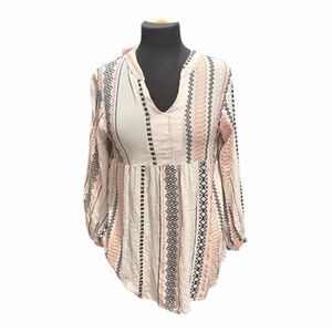 🌿 On the Road Embroidered Boho Peasant Top